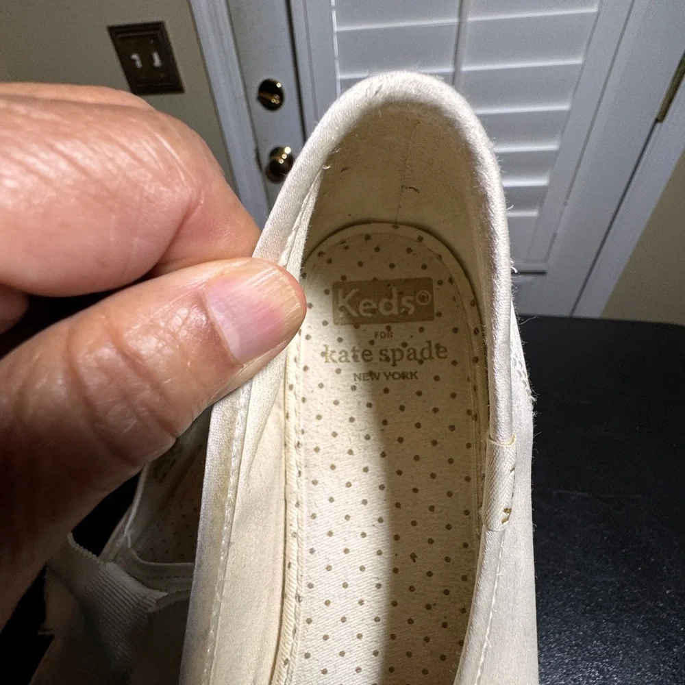 Kate Spade  ked’s satin bow slip on sneakers 9.5